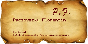 Paczovszky Florentin névjegykártya